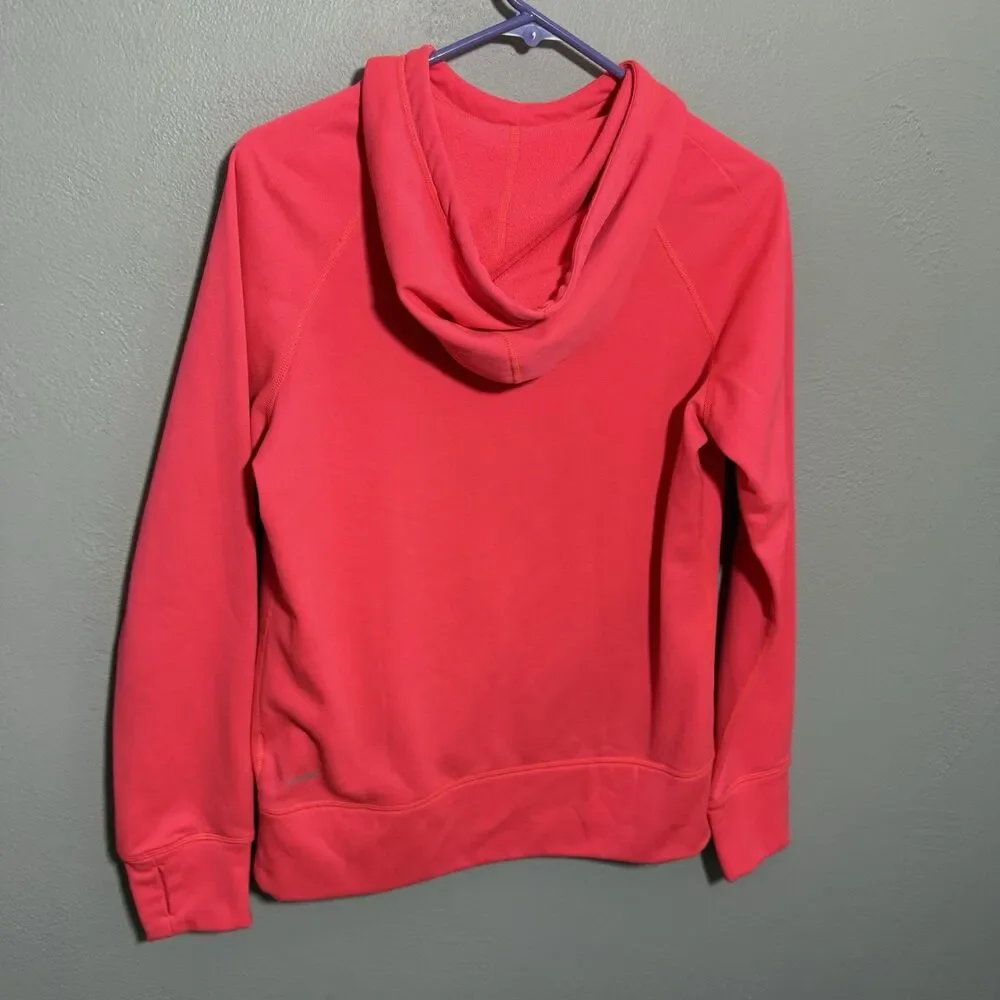 Nike Therma Fit Hot Pink Hoodie Thumbholes Womens Sz M Activewear Medium